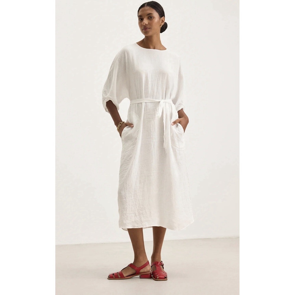 Carmen Woven Midi Dress Linen By velvet  NWT $150 XL